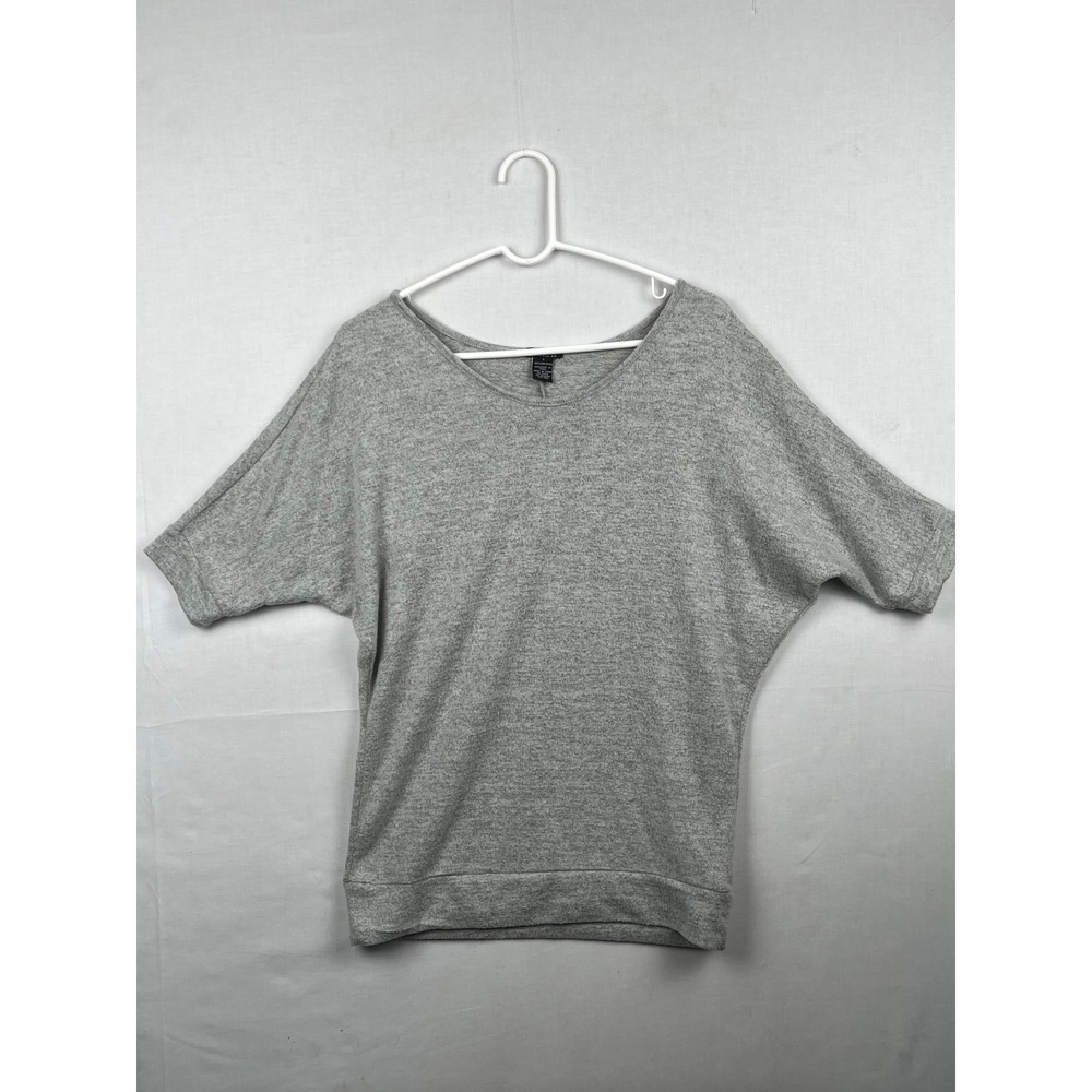 rue21 Dolman Short Sleeve Top Womens Large Gray Heathered Knit Scoop Neck L